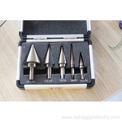 Step Drill Bits Kit in Aluminum Case